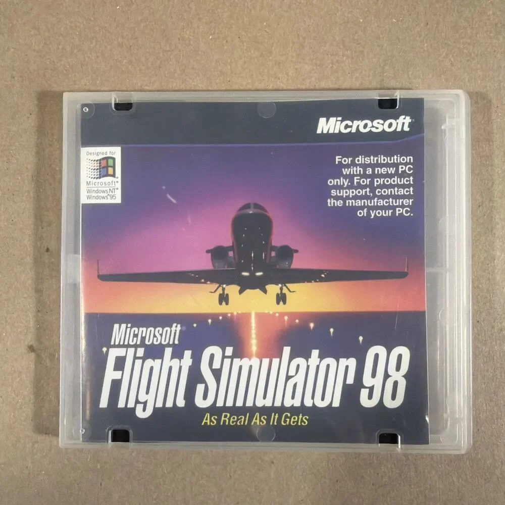 Microsoft Flight Simulator 98 PC Game 1997 Vintage Windows 95 Big Box Complete